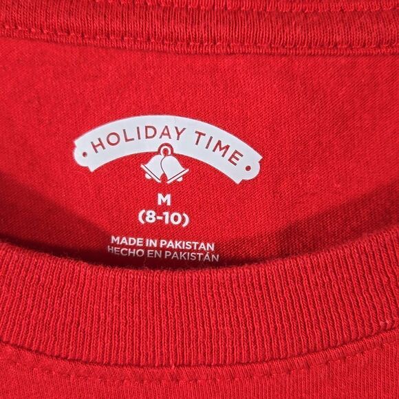 Jingle Bells Women Christmas Short Sleeve T-shirt M 8-10 Festive Red Holiday Tee - Picture 4 of 7